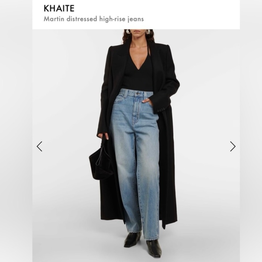 KHAITE Light Blue Martin Distressed High-Rise Jeans